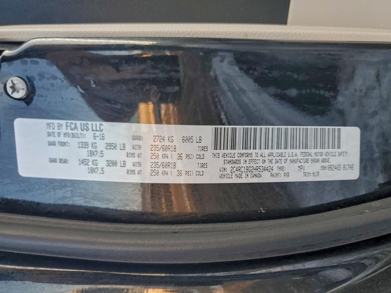 2017 Chrysler Pacifica Touring l