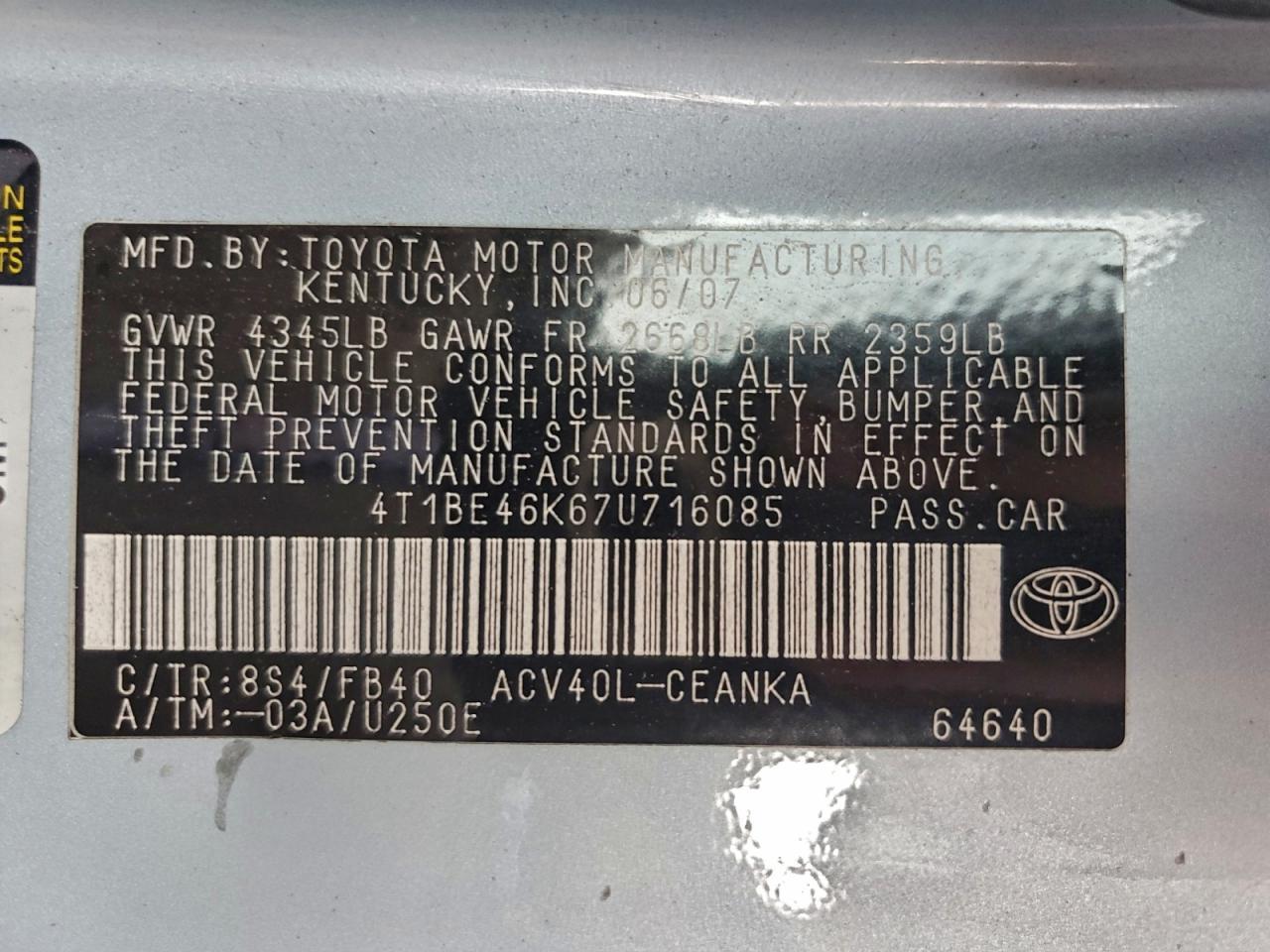 2007 Toyota Camry ce