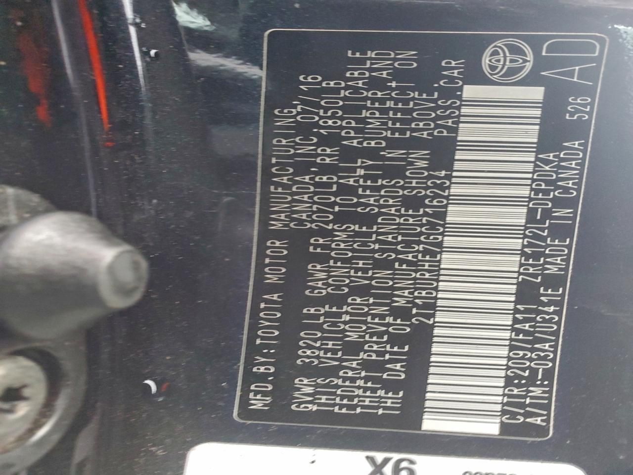 2016 Toyota Corolla l