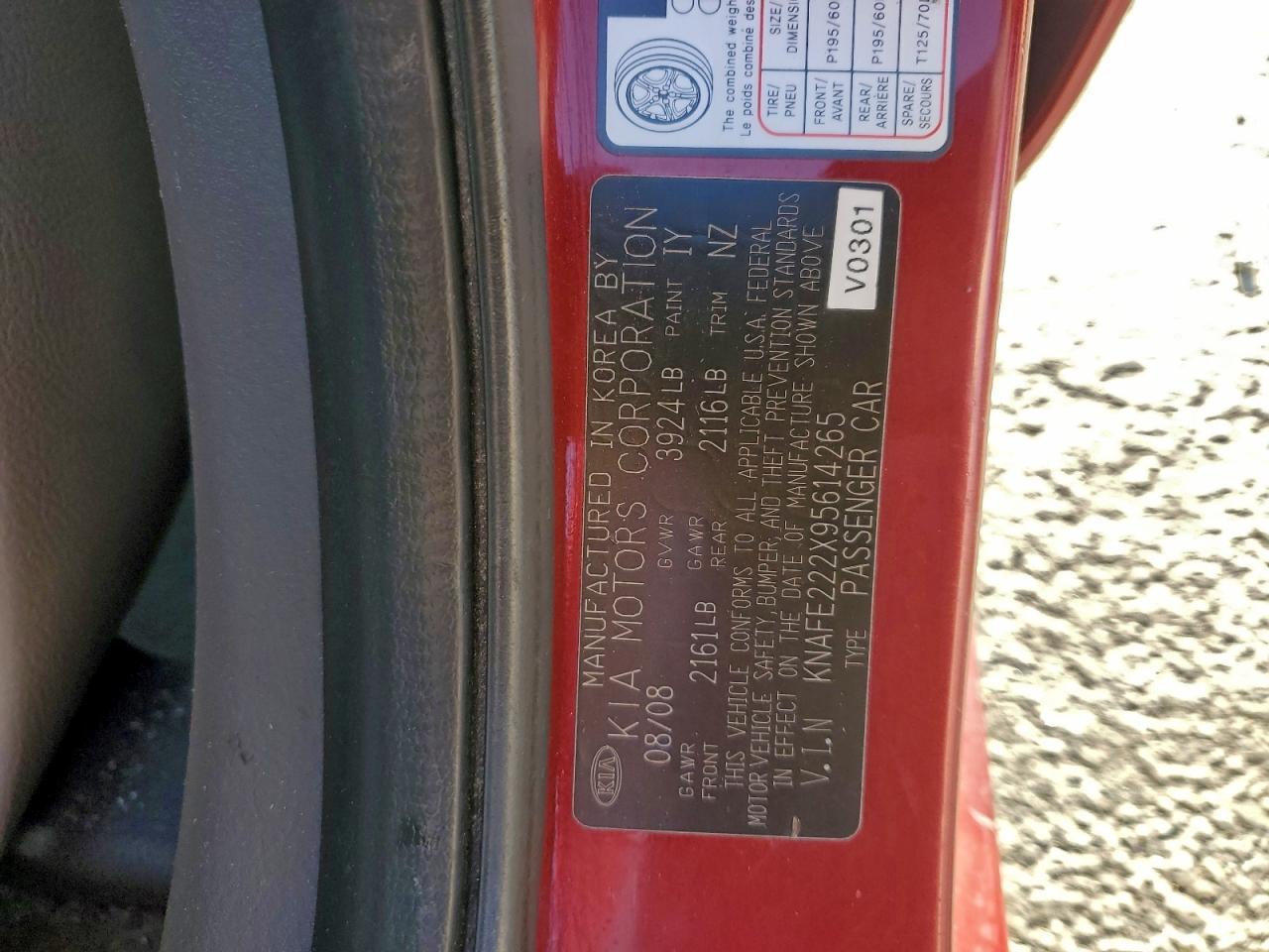 2009 KIA Spectra ls