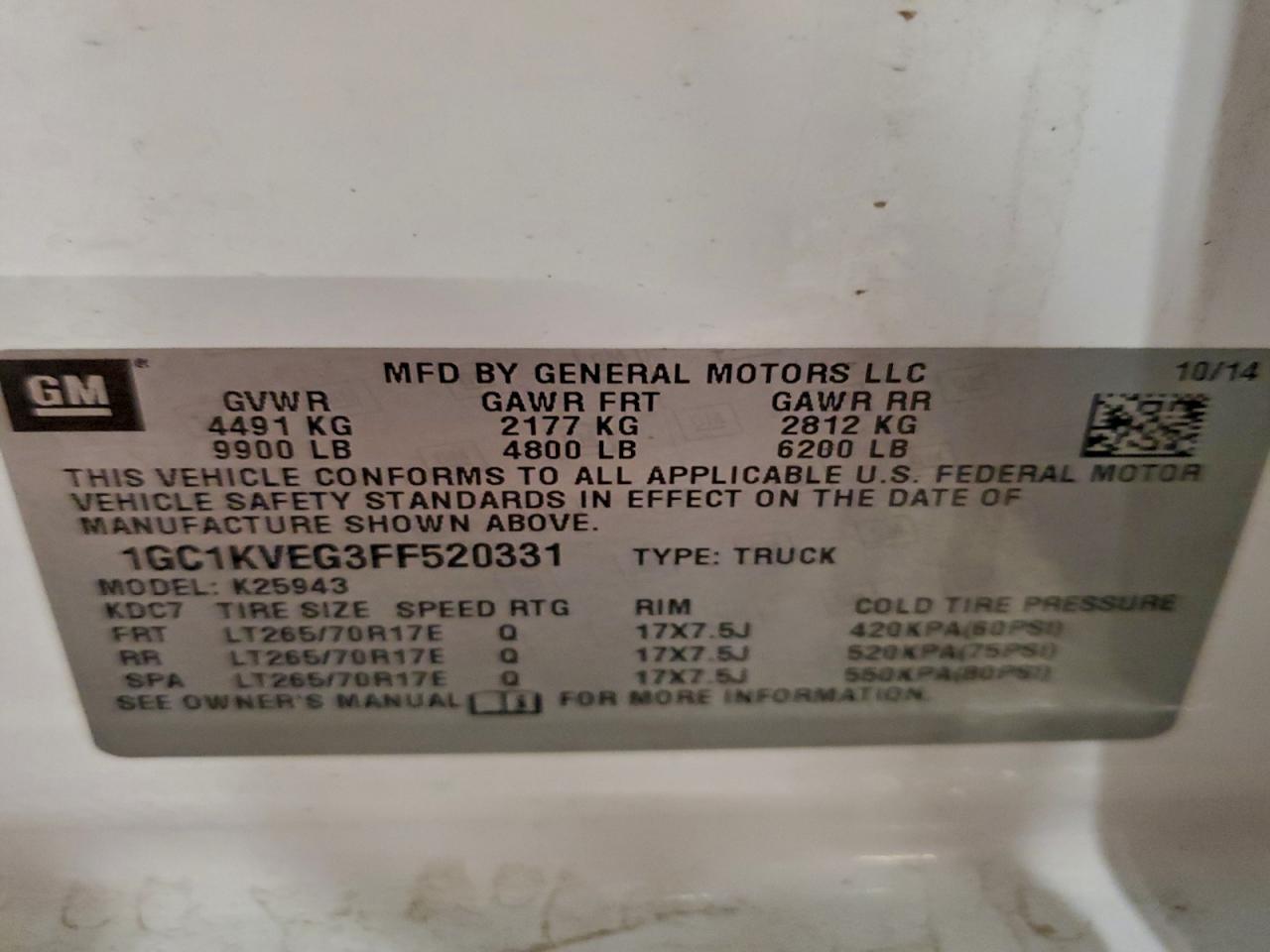 2015 Chevrolet Silverado K2500 Heavy Duty lt