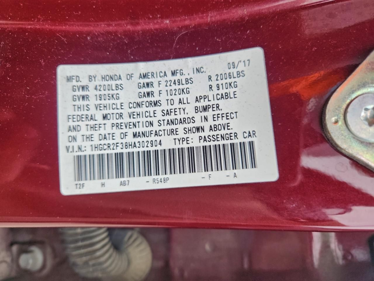 2017 Honda Accord lx