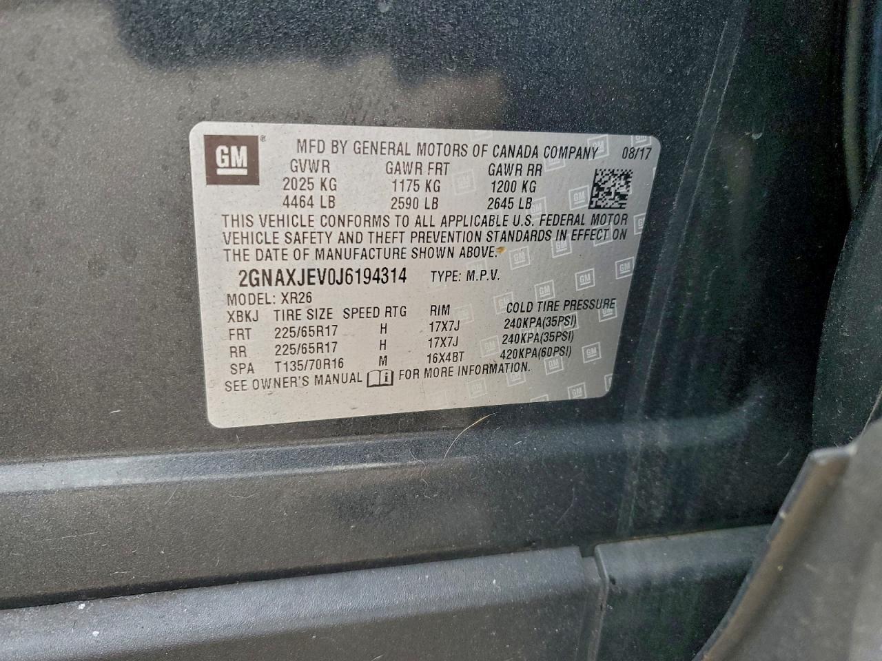 2018 Chevrolet Equinox lt