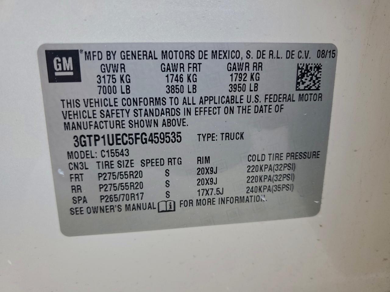 2015 GMC Sierra C1500 SLE