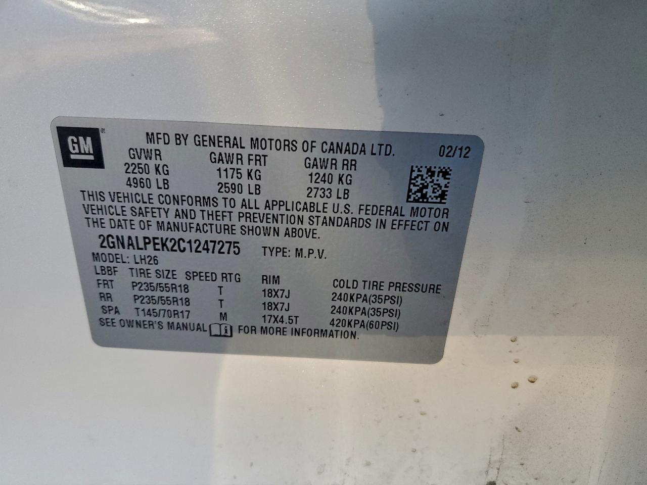 2012 Chevrolet Equinox lt