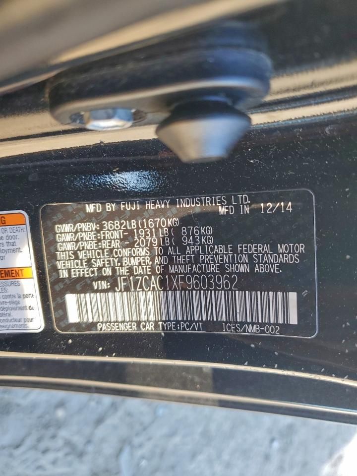 2015 Subaru Brz 2.0 Limited