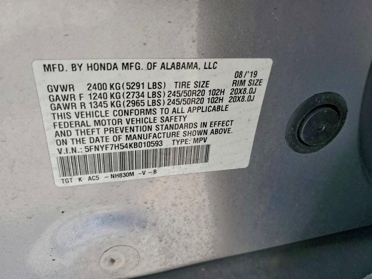 2019 Honda Passport exl