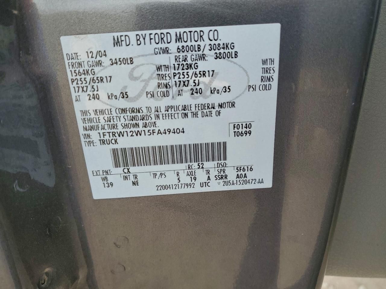 2005 Ford F150 Supercrew