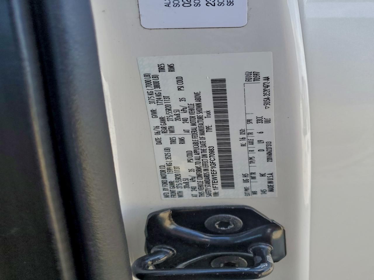 2016 Ford F150 Supercrew