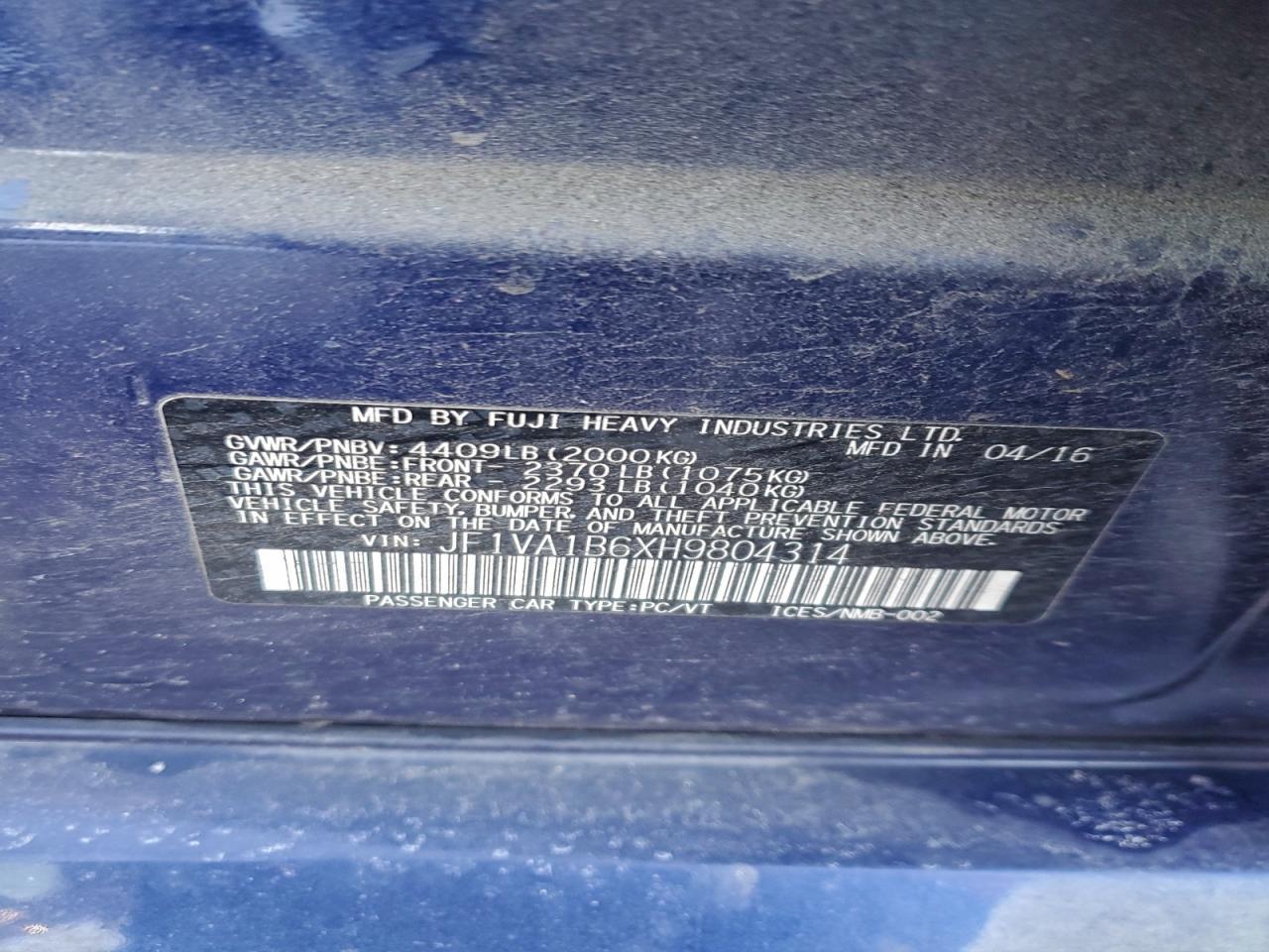 2017 Subaru WRX