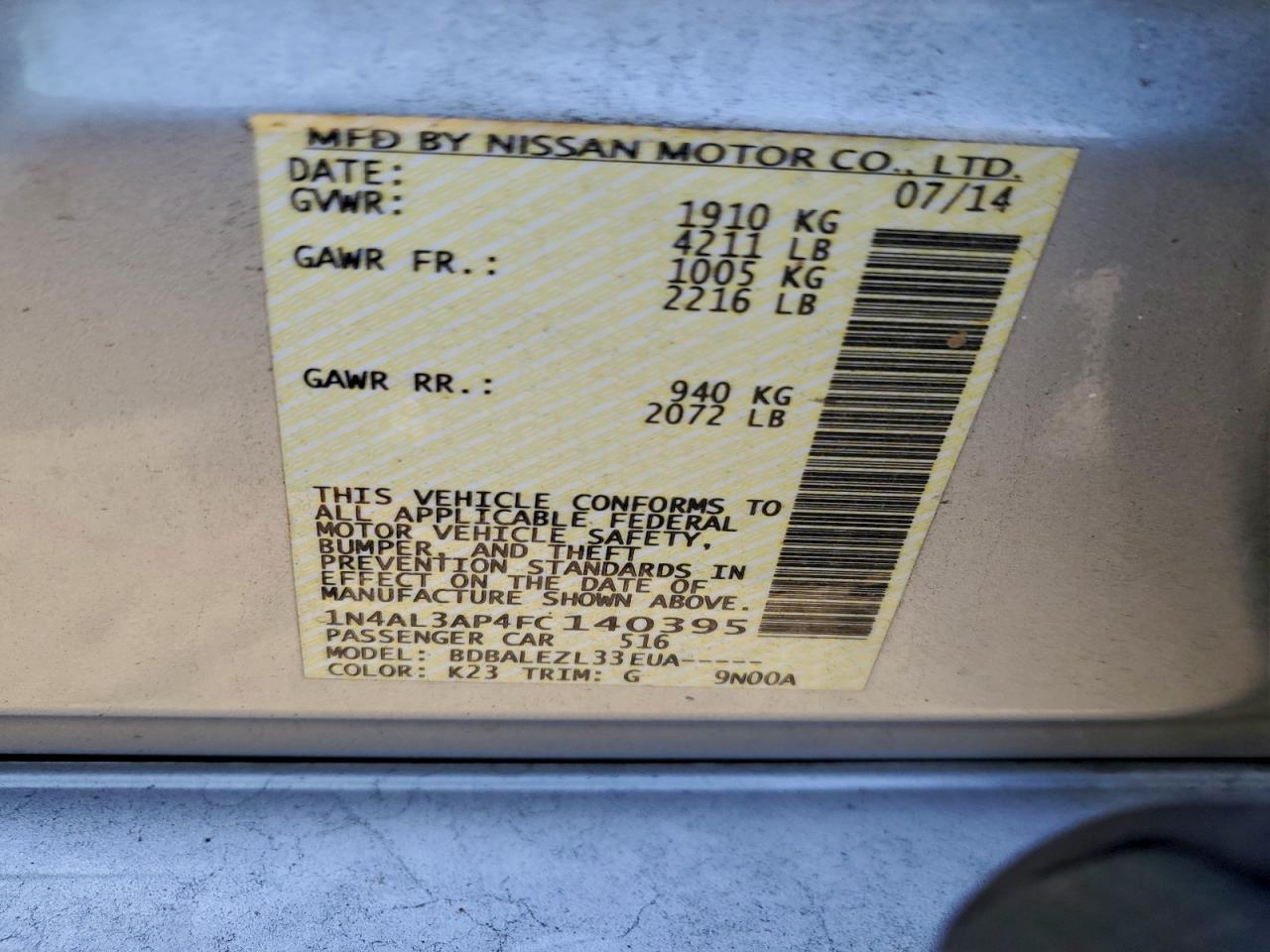 2015 Nissan Altima 2.5