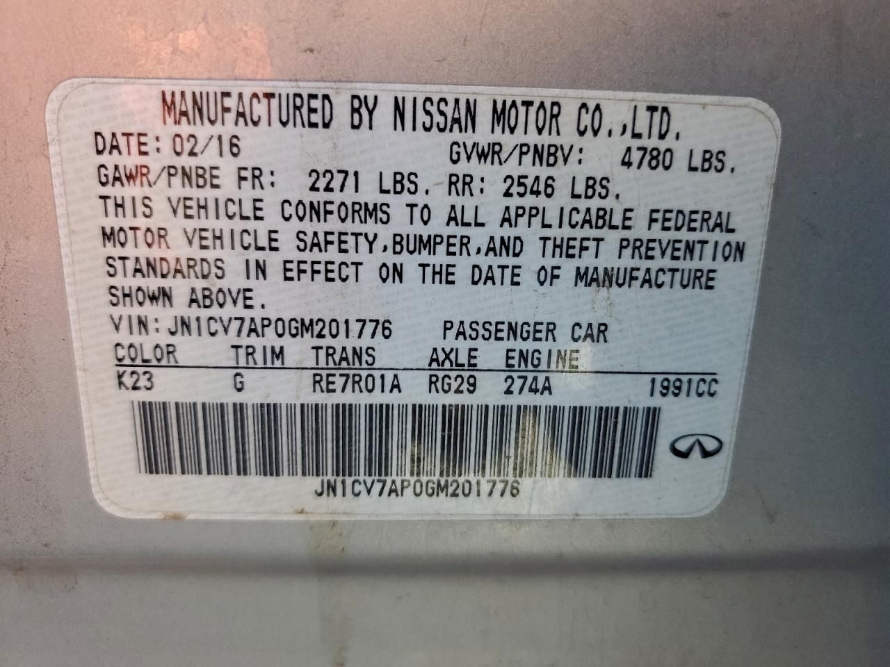 2016 Infiniti Q50 Base