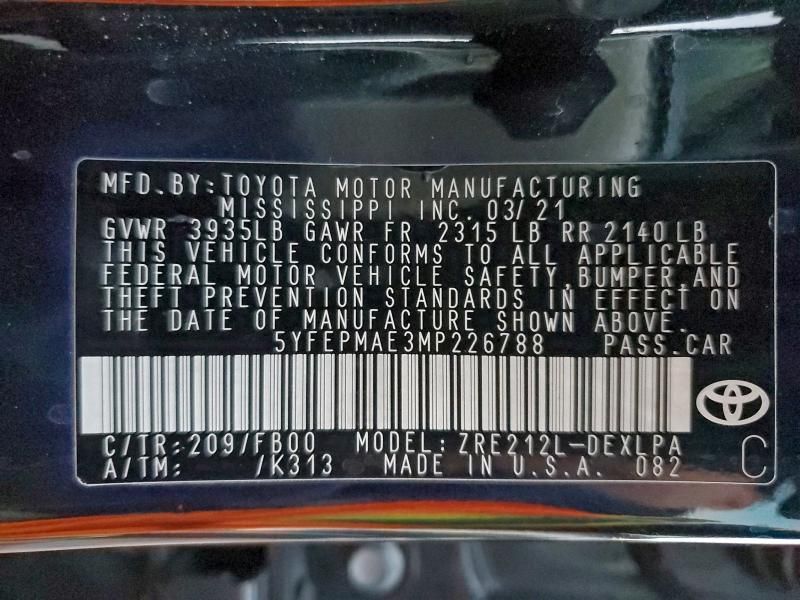 2021 Toyota Corolla le