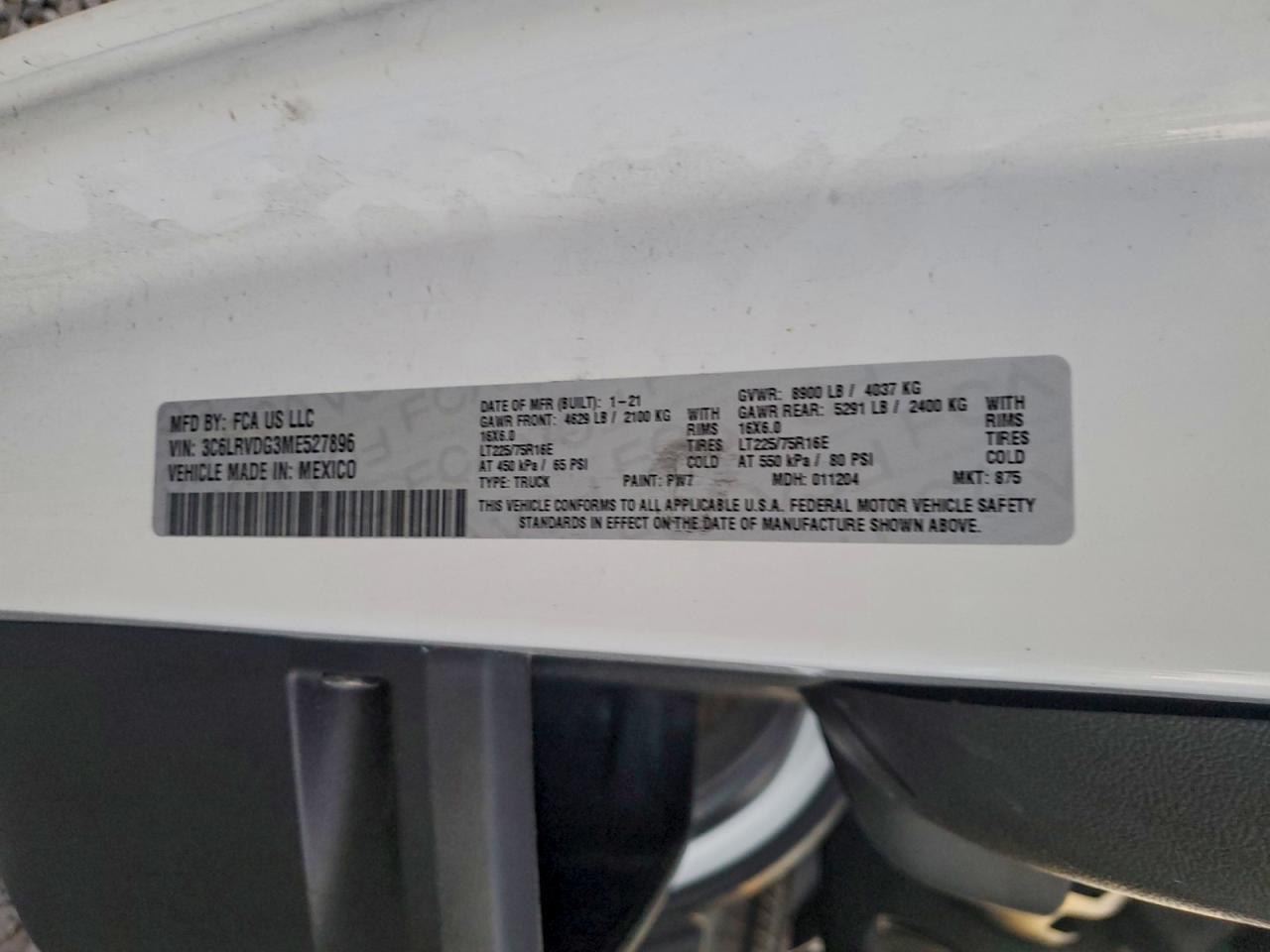 2021 Dodge RAM Promaster Cargo Van