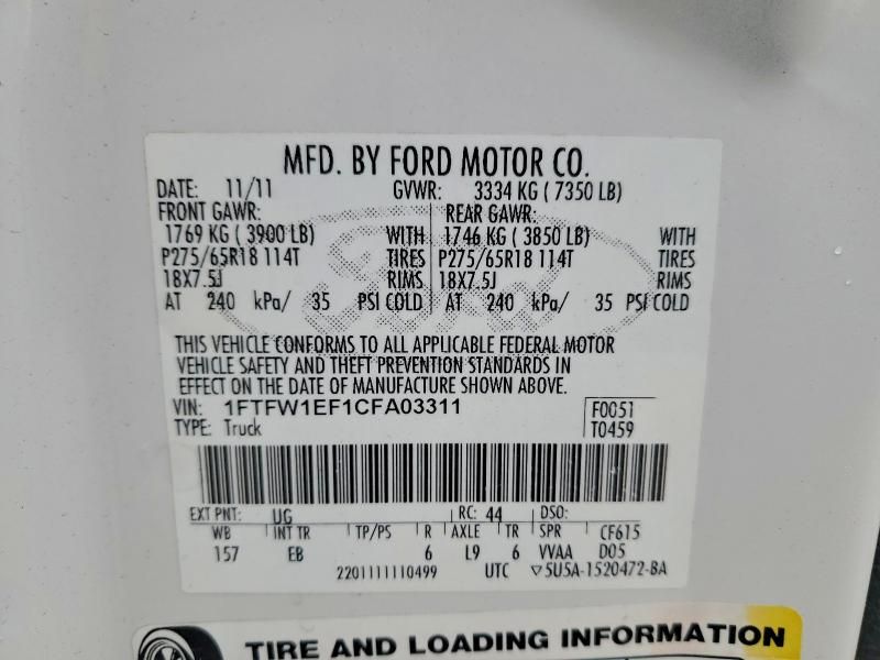 2012 Ford F150 Supercrew