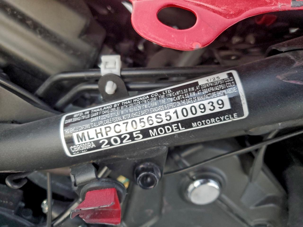 2025 Honda CBR500