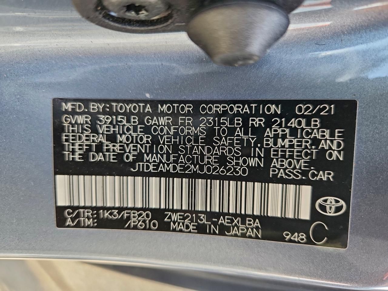 2021 Toyota Corolla le