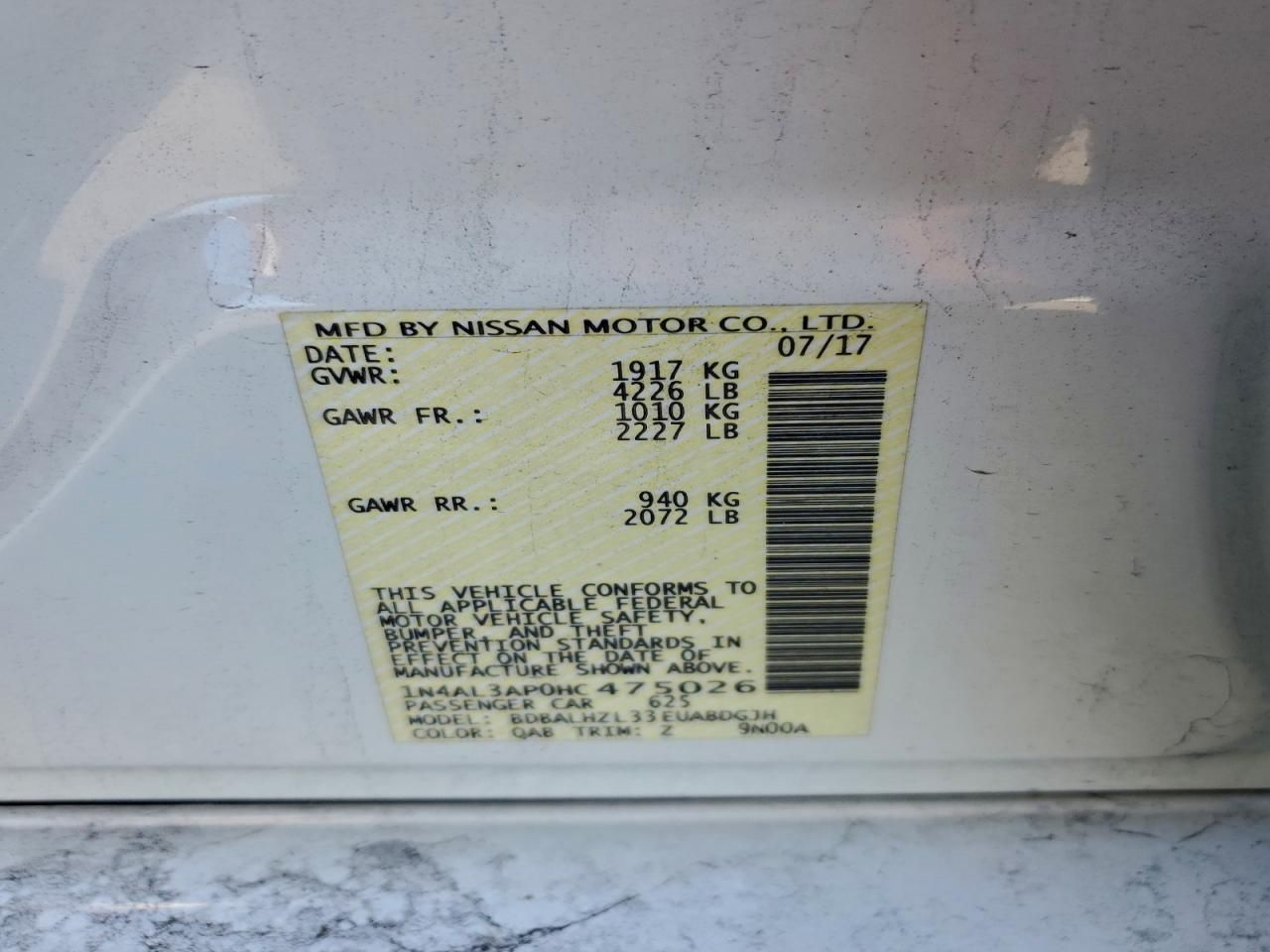 2017 Nissan Altima 2.5