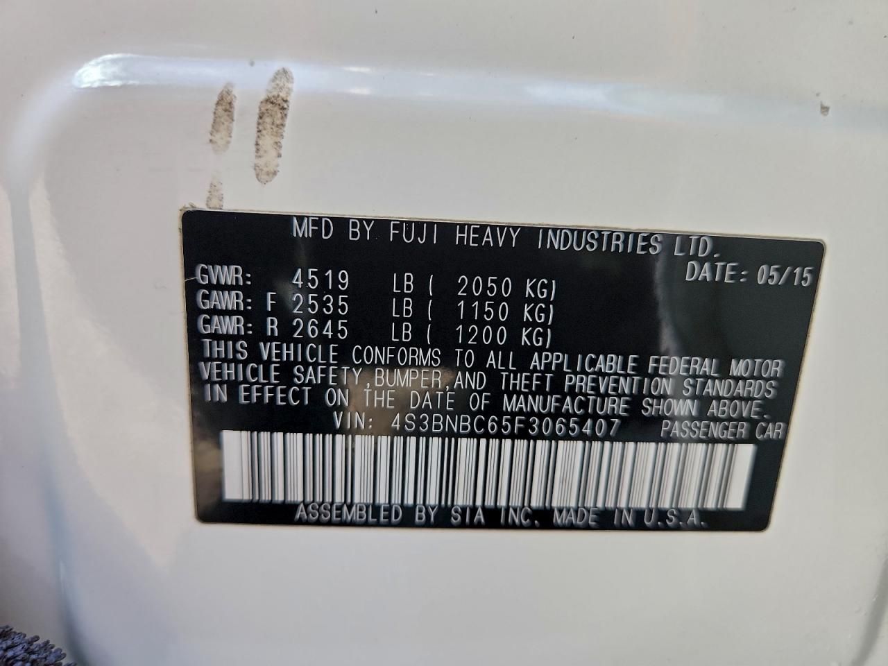 2015 Subaru Legacy 2.5i Premium