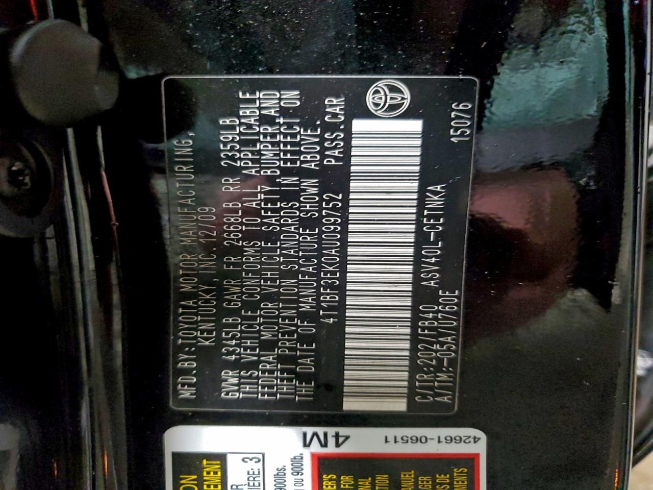 2010 Toyota Camry Base