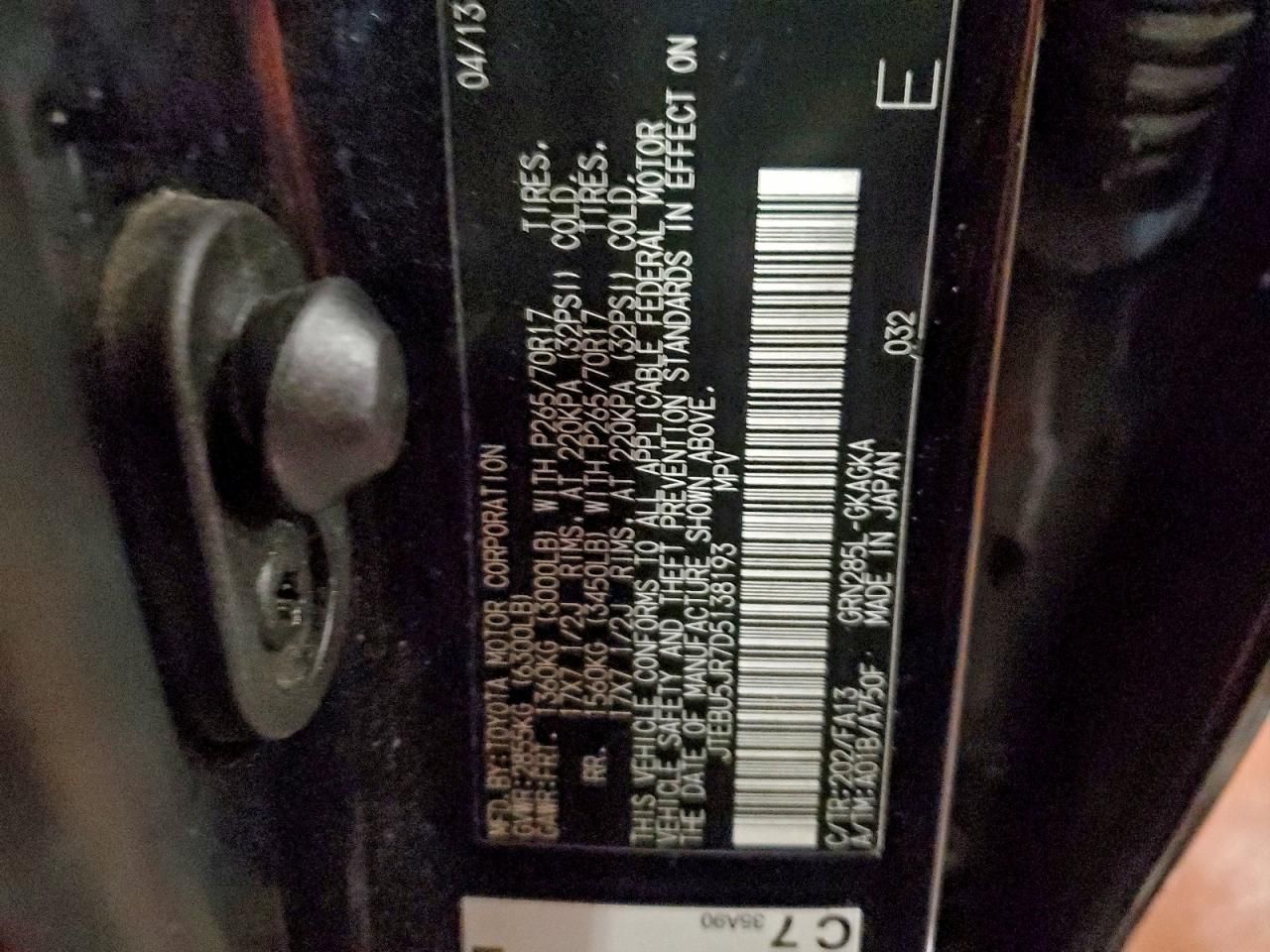 2013 Toyota 4runner Trail