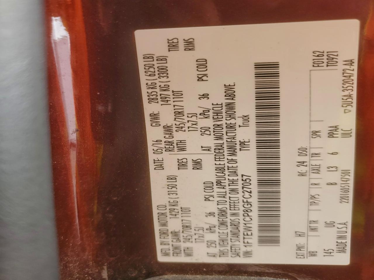 2016 Ford F150 Supercrew