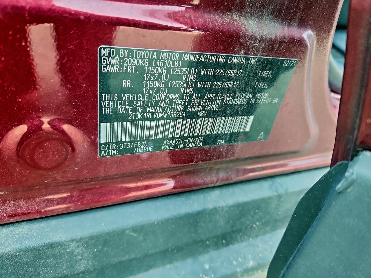 2021 Toyota Rav4 le