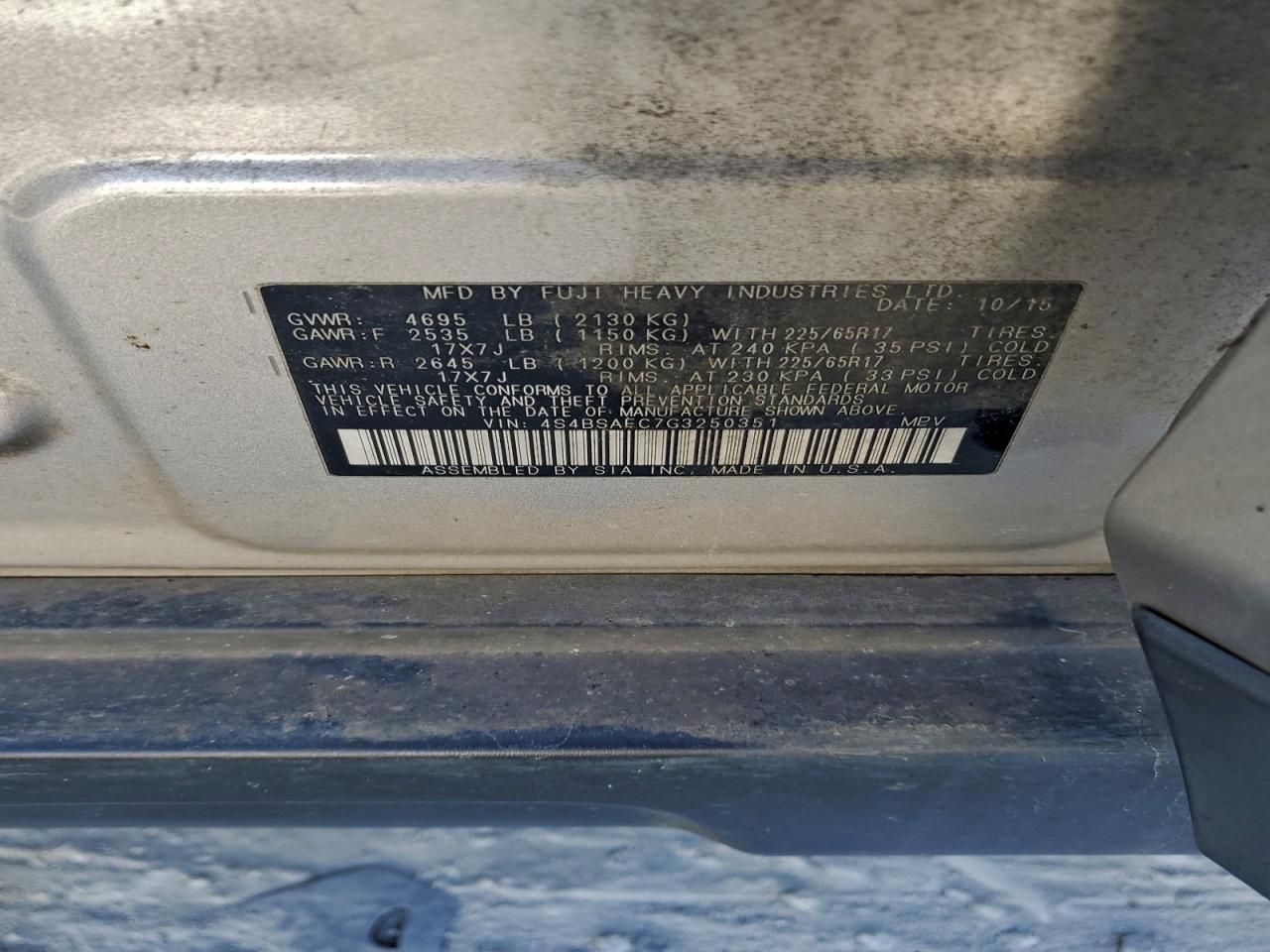 2016 Subaru Outback 2.5i Premium