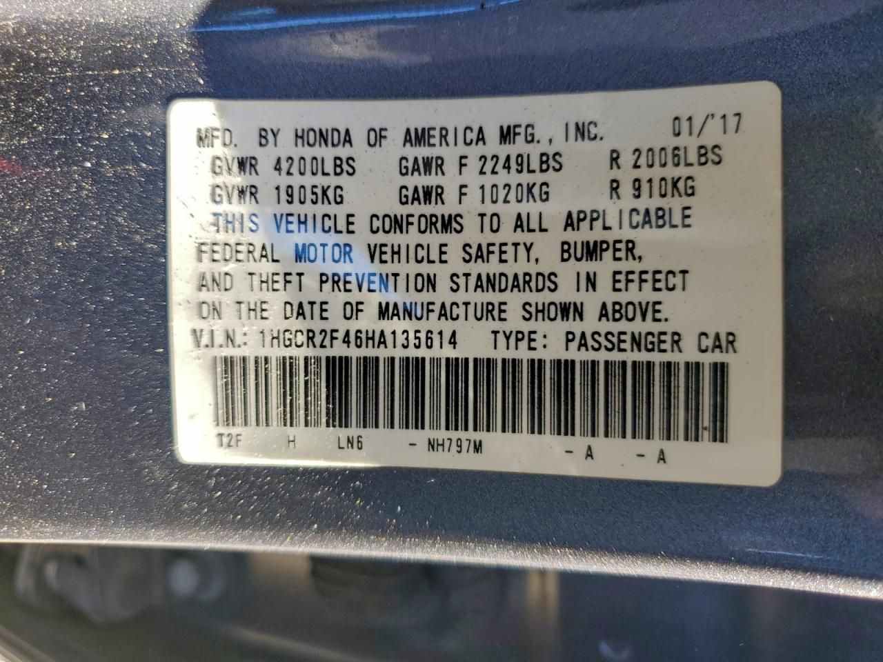 2017 Honda Accord lx