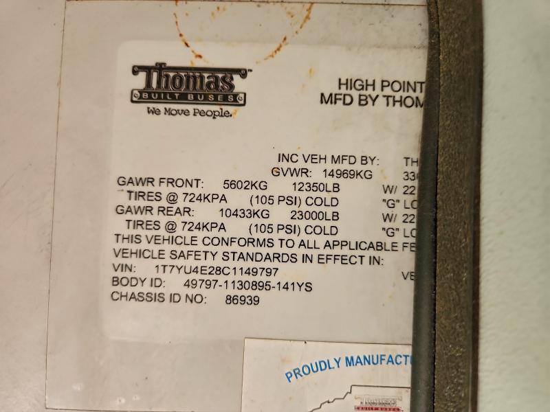 2012 Thomas Built HDX School Bus