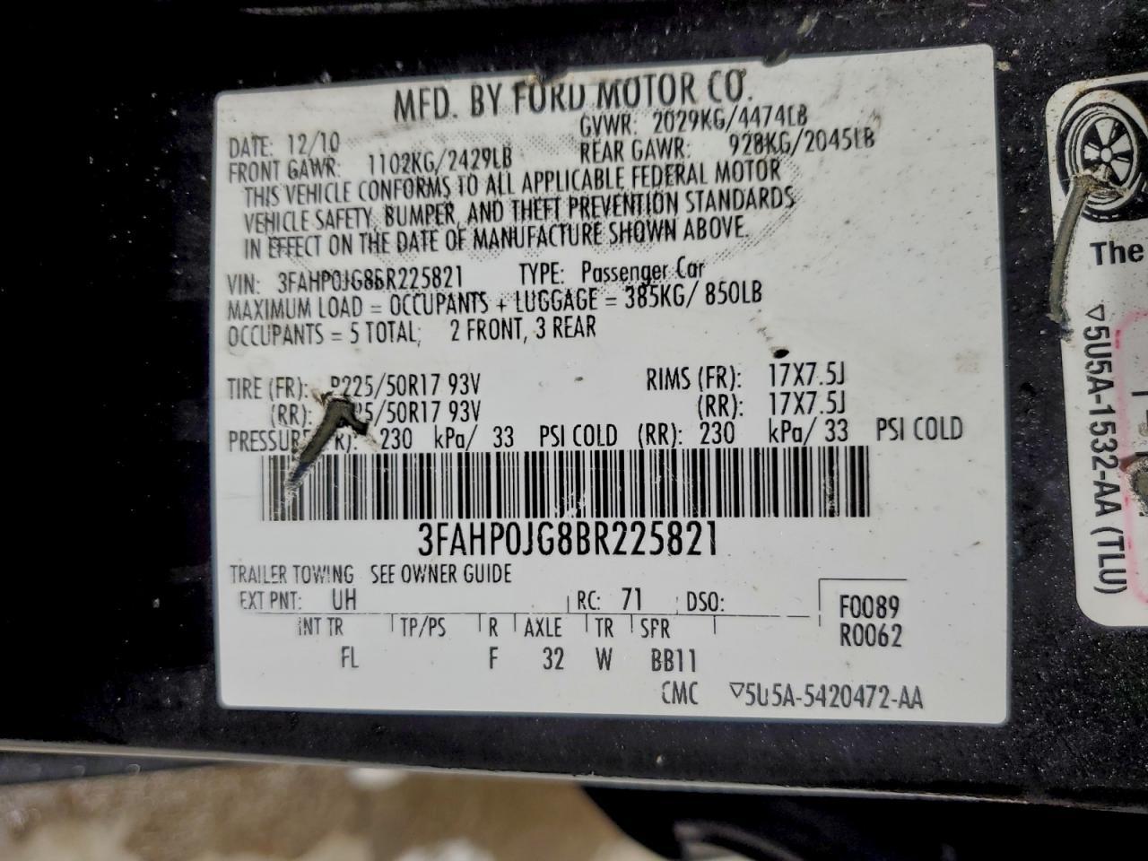 2011 Ford Fusion sel