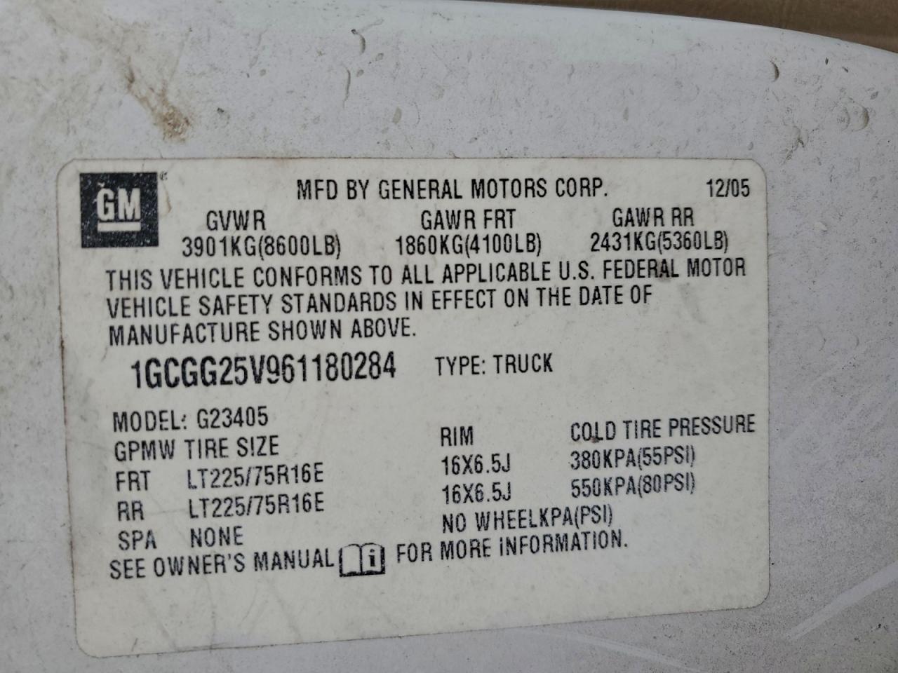 2006 Chevrolet Express G2500 Utility / Service Van