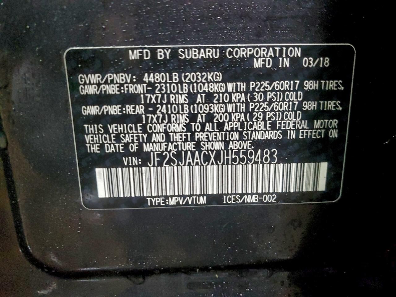 2018 Subaru Forester 2.5i