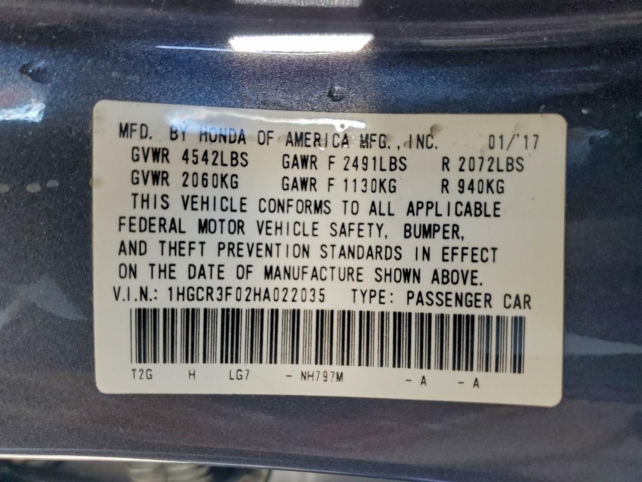 2017 Honda Accord exl