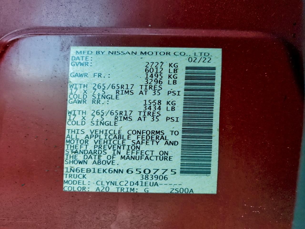 2022 Nissan Frontier s