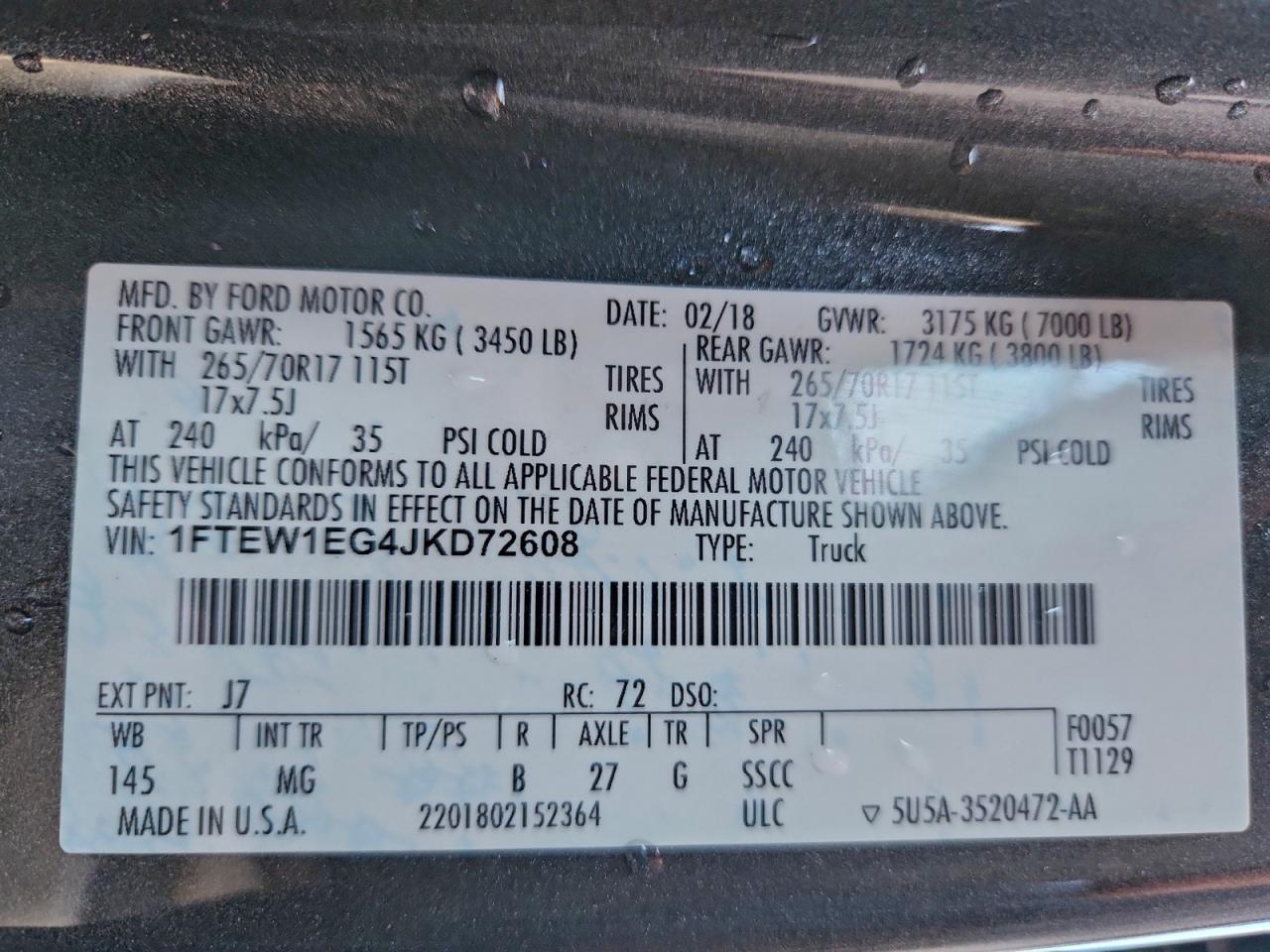 2018 Ford F150 Supercrew