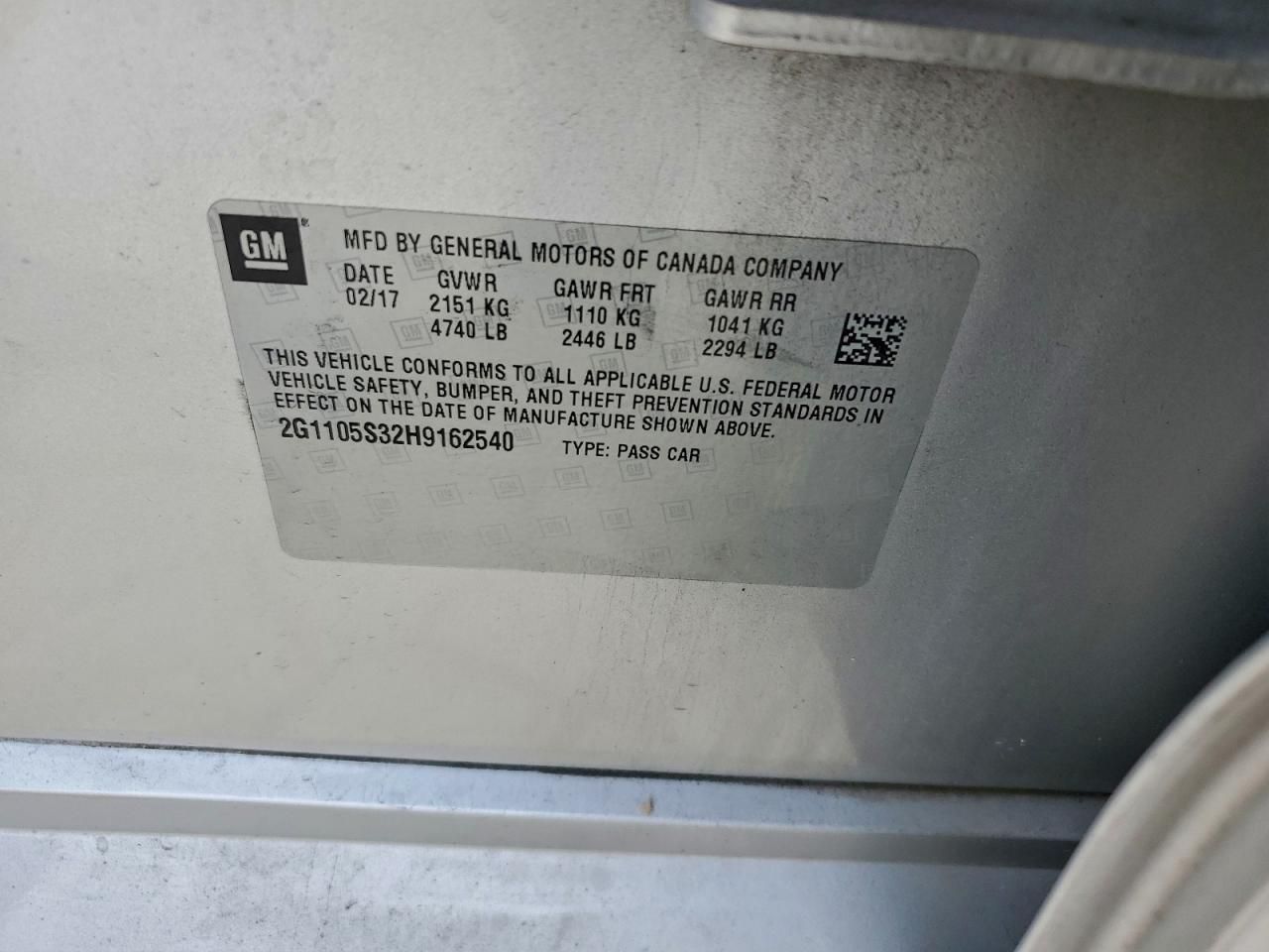 2017 Chevrolet Impala lt