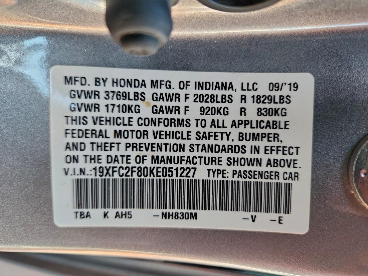 2019 Honda Civic Sport