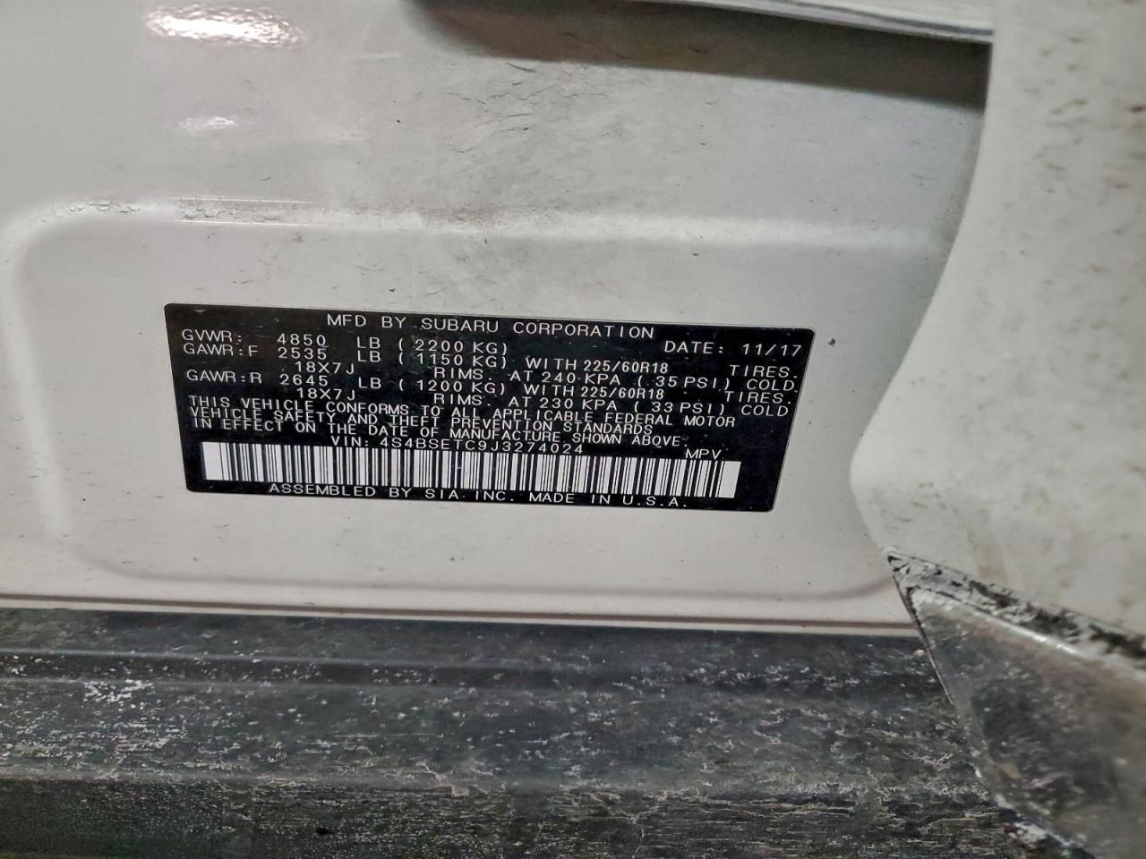 2018 Subaru Outback Touring