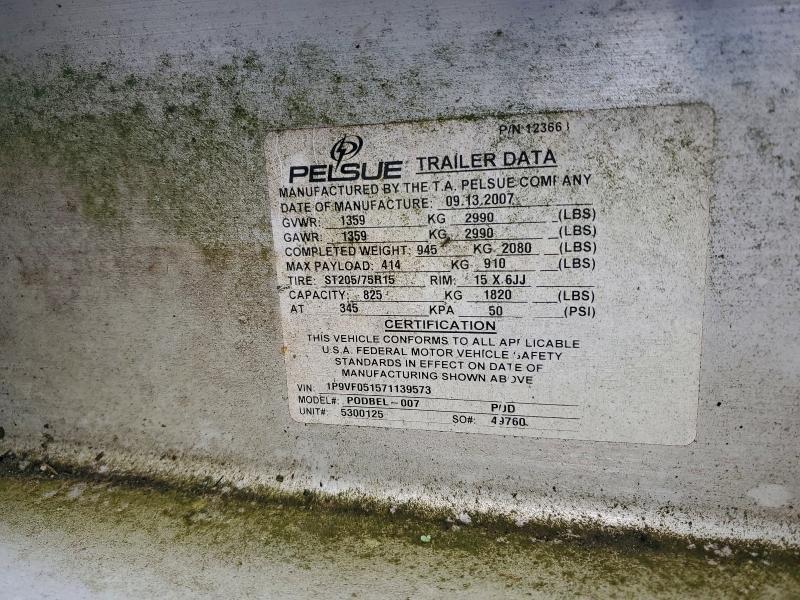 2007 Pelsue Podbel-007 Fiber Optic Splicing Trailer