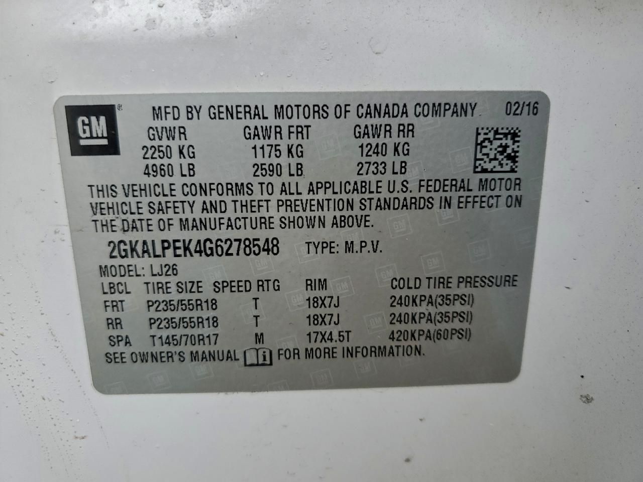 2016 GMC Terrain slt