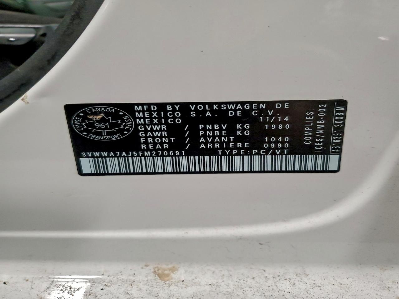 2015 Volkswagen Jetta tdi