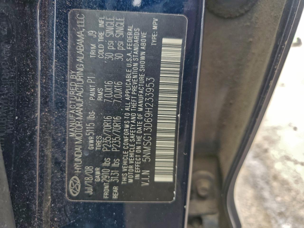 2009 Hyundai Santa fe gls