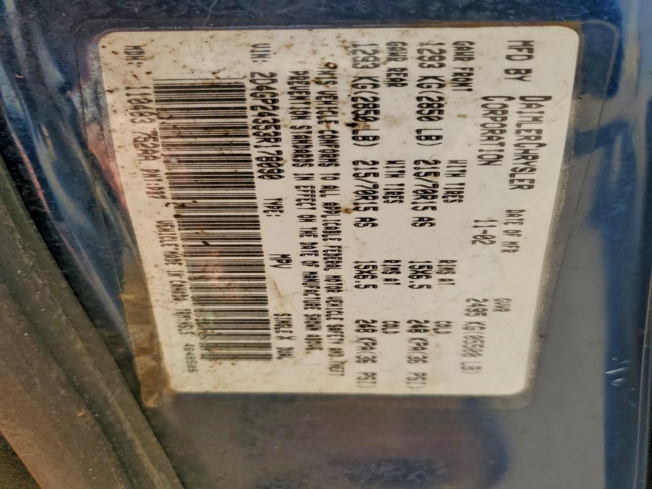 2003 Dodge Grand Caravan se