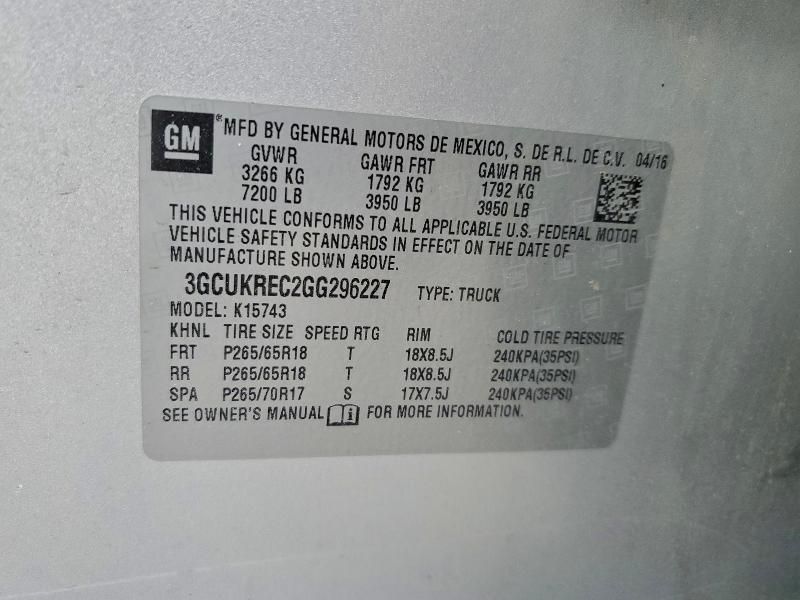 2016 Chevrolet Silverado K1500 lt