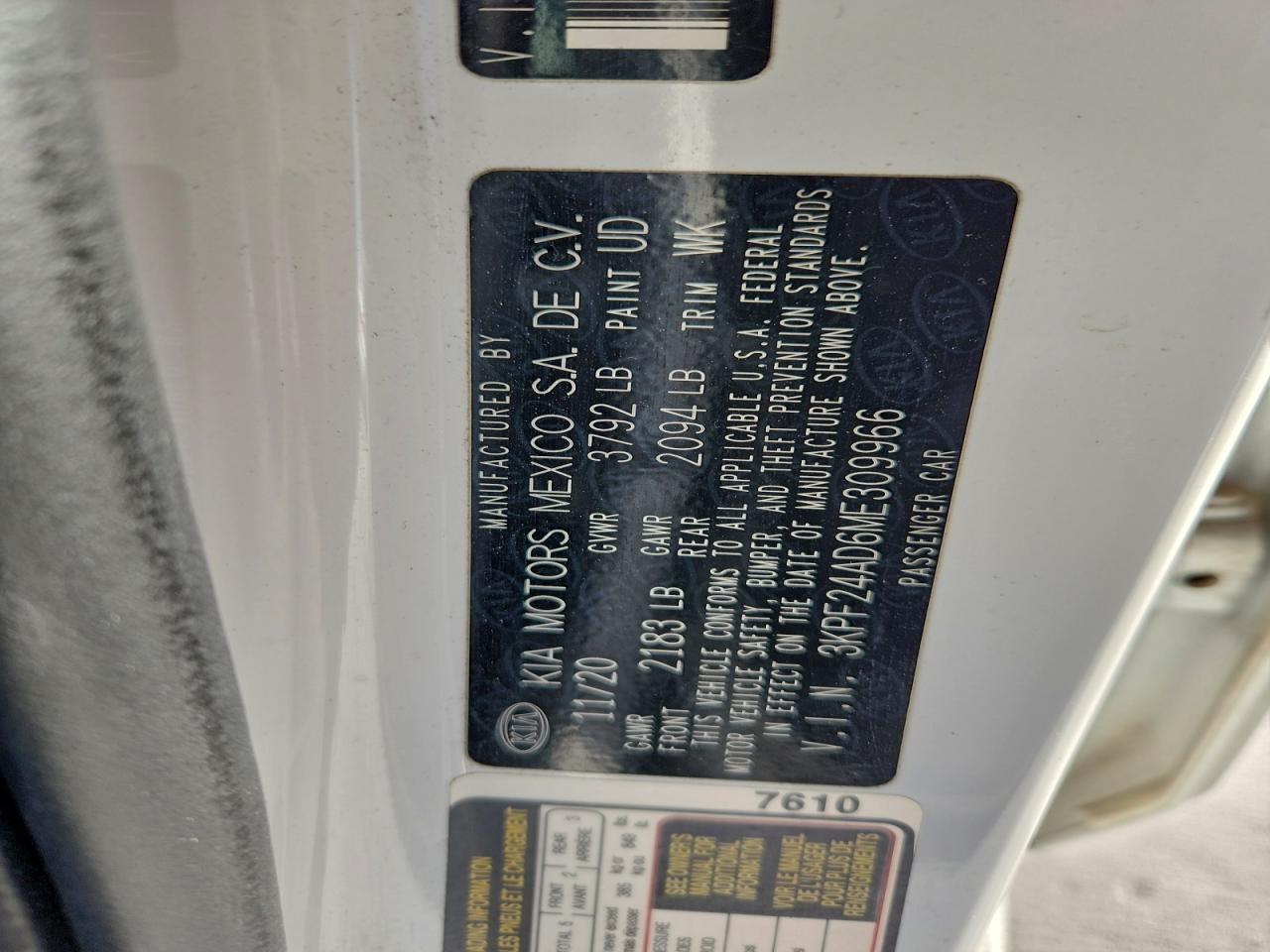 2021 KIA Forte fe