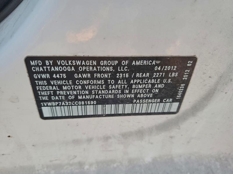 2012 Volkswagen Passat se