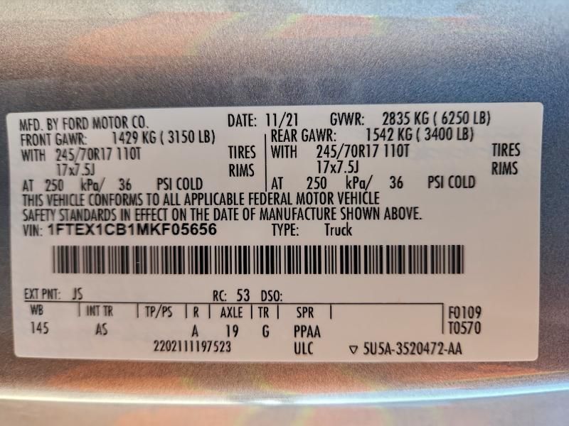 2021 Ford F150 Super cab