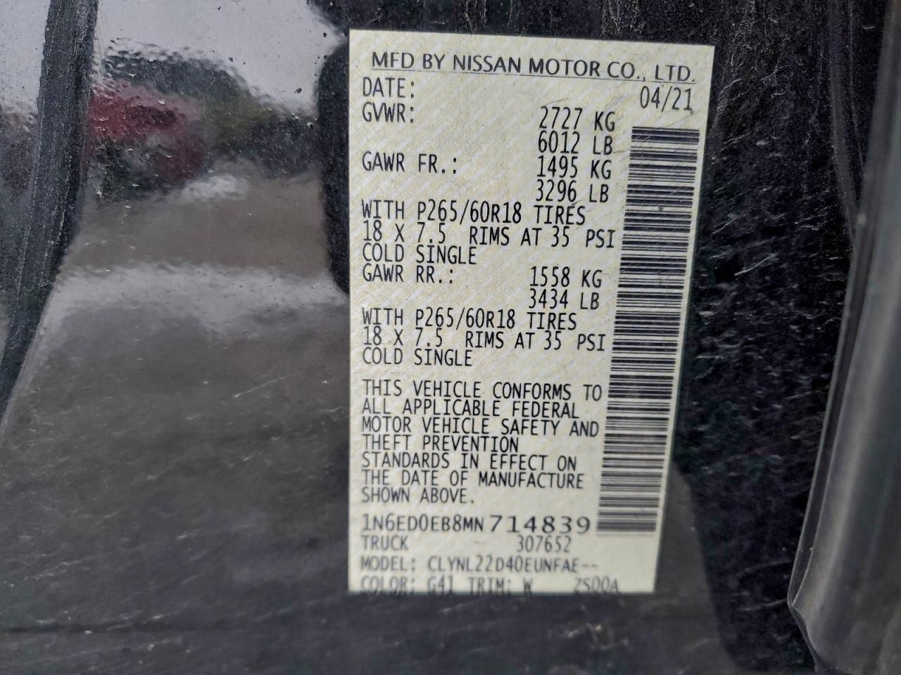 2021 Nissan Frontier s