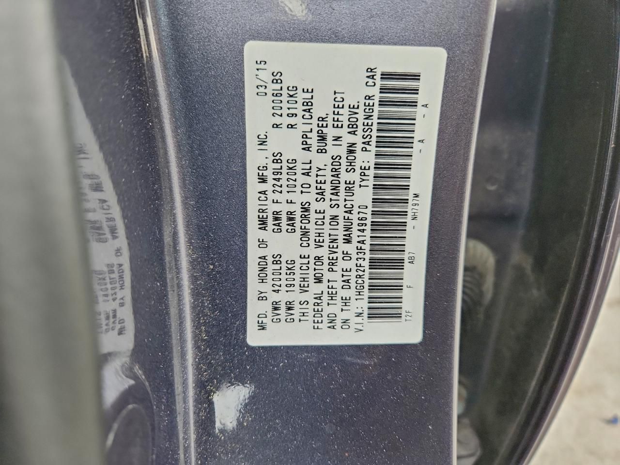 2015 Honda Accord lx